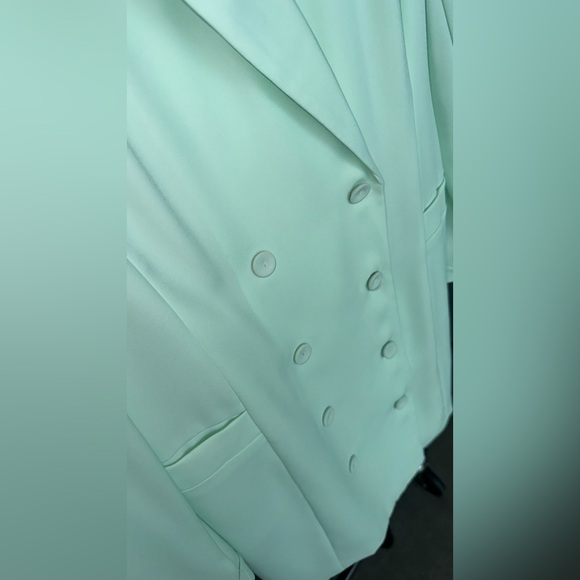 BCBG Light Green Double-Breasted Blazer - Picture 4 of 6